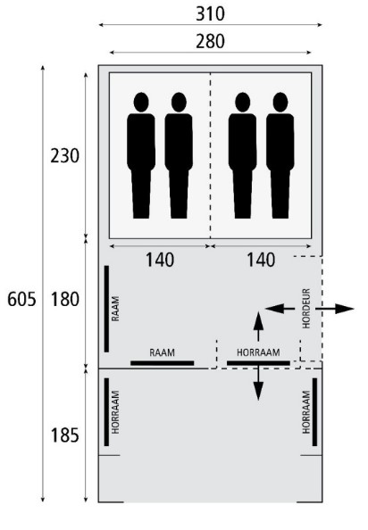 Bekijk het plan Ingerichte tent (2 slaapkamers - 4 pers.)